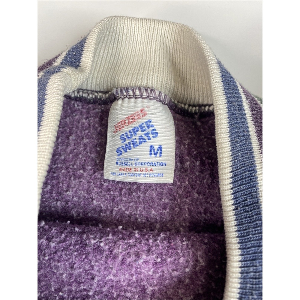 Vintage Jerzees Super Sweat Sweatshirt Purple Crewneck Size M USA - Picture 15 of 16